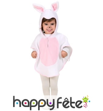 Combinaison petit lapin blanc et rose pour enfant