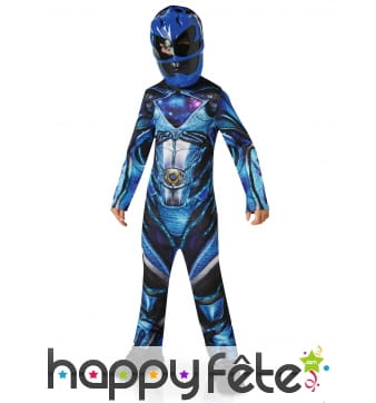 Combinaison Power Rangers Bleu avec masque, enfant