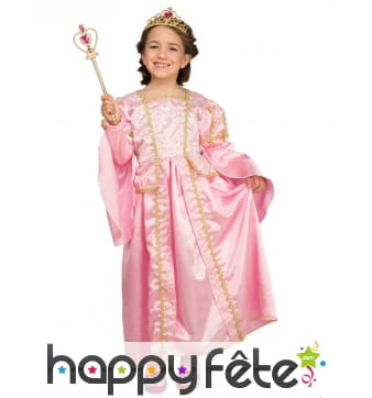 Costume princesse rose pour enfant et accessoires