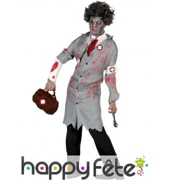 Costume rétro de médecin zombie pour homme