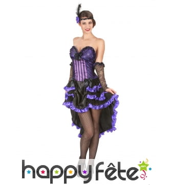 Costume robe de saloon violette et noire