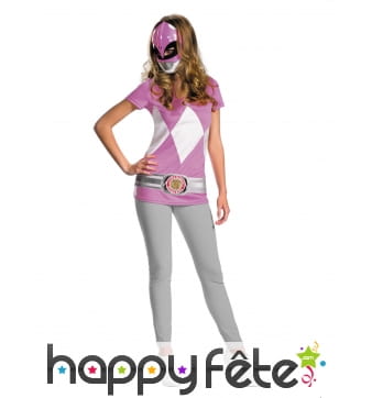 Costume rose de Power Rangers pour adulte