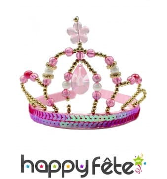 Couronne rose de princesse pour enfant