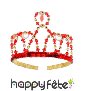 Couronne rouge de princesse pour enfant