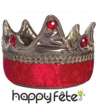 Couronne rouge de roi chevalier pour enfant