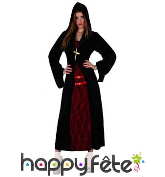 Costume rouge et noir de sinistre religieuse