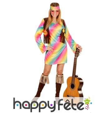 Costume Robe hippie aux coloris pastels