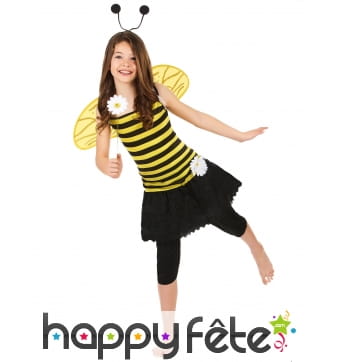 Costume rayé jaune et noir de petite abeille