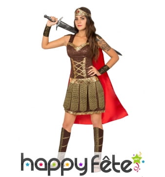 Costume robe marron de gladiatrice