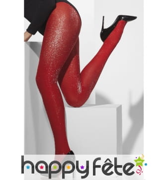 Collants rouges paillettes