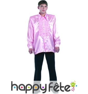 Chemise rose super ruche homme