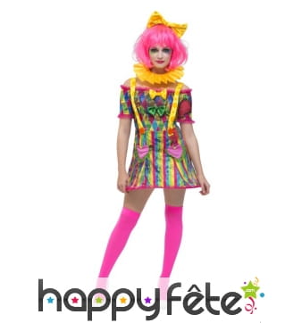 Costume robe sexy de clown Patchwork