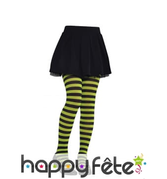 Collants rayés vert et noirs pour enfant