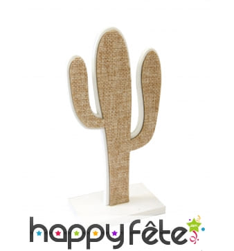 Cactus sur pied en toile marron de 15 cm