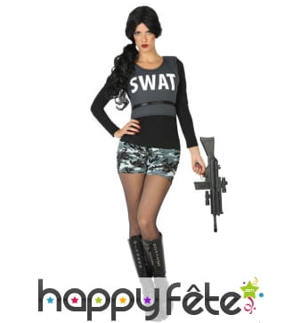 Costume SWAT pour femme avec shorty