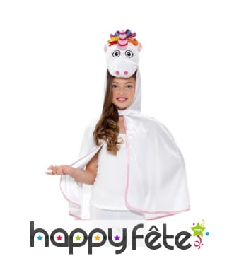 Cape tête de licorne pour enfant