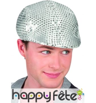 Casquette trendy pailletté argent