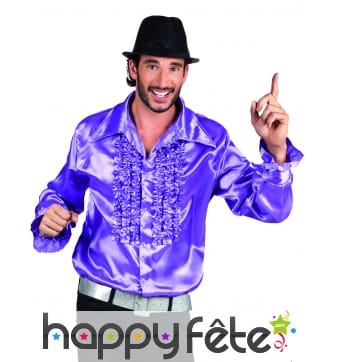 Chemise violette disco pour homme