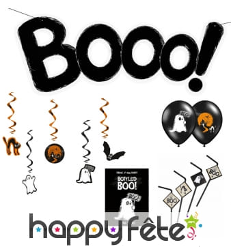 Décos Boo pour fête de Halloween