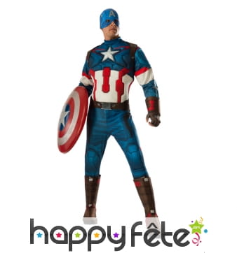 Déguisement captain america adulte, version luxe