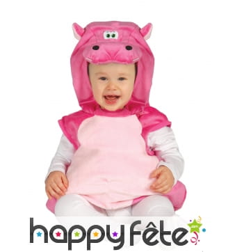 Déguisement de bébé hippopotame rose