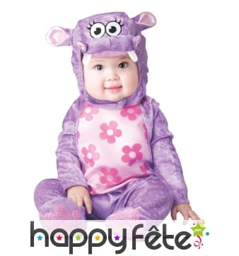 Déguisement de bébé hippopotame violet