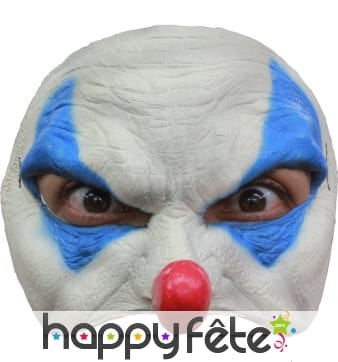 Demi masque de clown blanc terrifiant