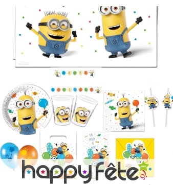 Déco Minions party pour table d'anniversaire