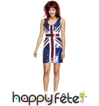 Déguisement sexy robe drapeau anglais