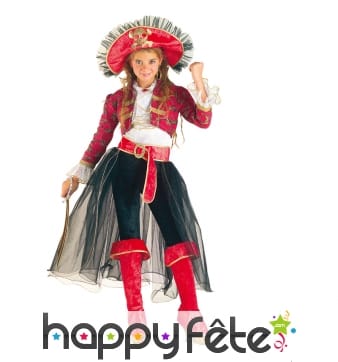 Elégant costume de petite capitaine pirate rose