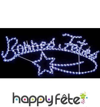 Enseigne lumineuse bonnes fêtes 130x55cm