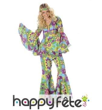 Ensemble motifs fleuris hippie pour femme