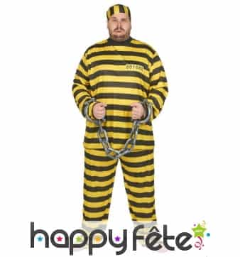 Ensemble Prisonnier Jaune Grande Taille Adulte