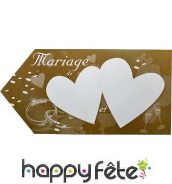 Fleche marron d'indication pour mariage