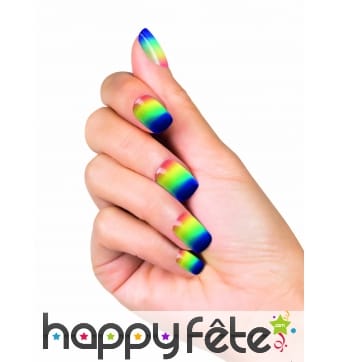 Faux ongles arc-en-ciel