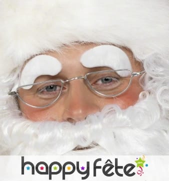 Faux sourcils de pere noel blanc