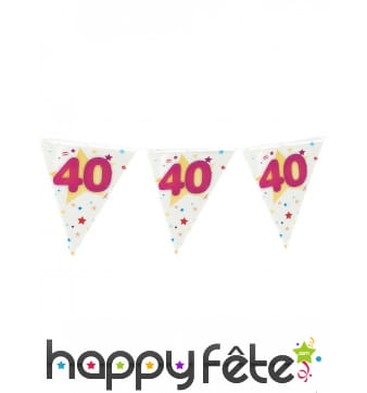 Guirlande 40 ans de fanions 4m