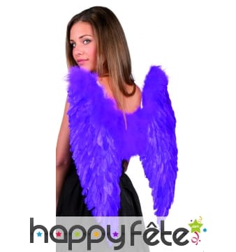 Grandes ailes violette d'ange en plumes