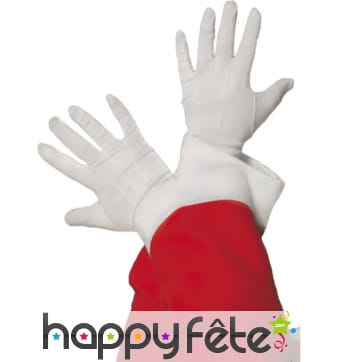 Gants blanc de père noel