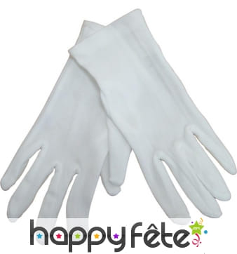 Gants blancs pour enfant en polyester