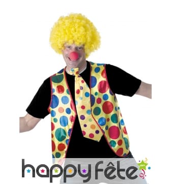 Gilet de clown à pois colorés pour adulte