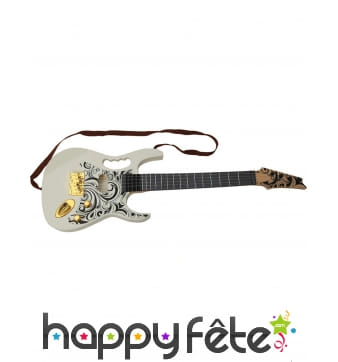 Guitare électrique blanche en plastique de 67 cm