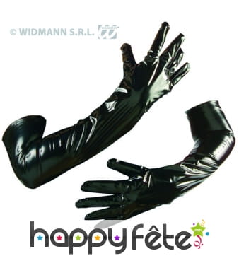 Gants en vinyle noir