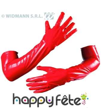 Gants en vinyle rouge