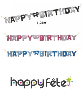 Guirlande Happy birthday en carton de 127cm