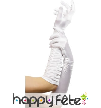 Gants long blanc femme séductrice