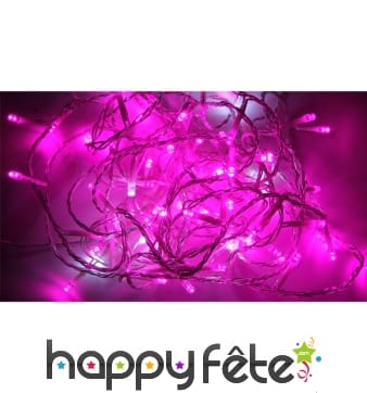 Guirlande lumineuse fuschia de 80 leds