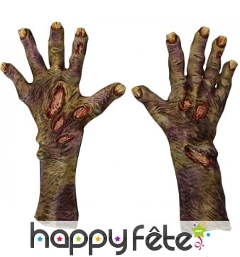 Gants mains de zombie décomposées