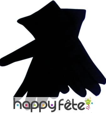 Gants noirs en polyester pour enfant.