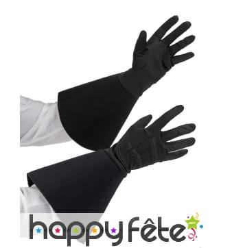 Gants noirs mi-longs style historique